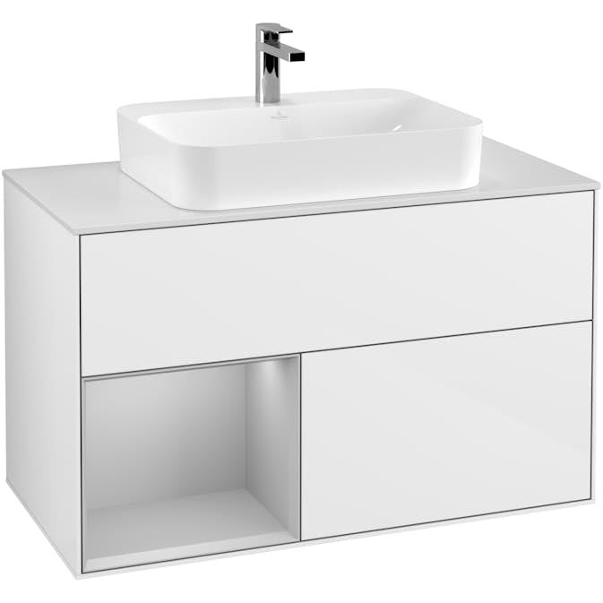 Tvättställsskåp Villeroy & Boch Finion med 2 Lådor Hylla och Bänkskiva för Ytmonterat Tvättställ