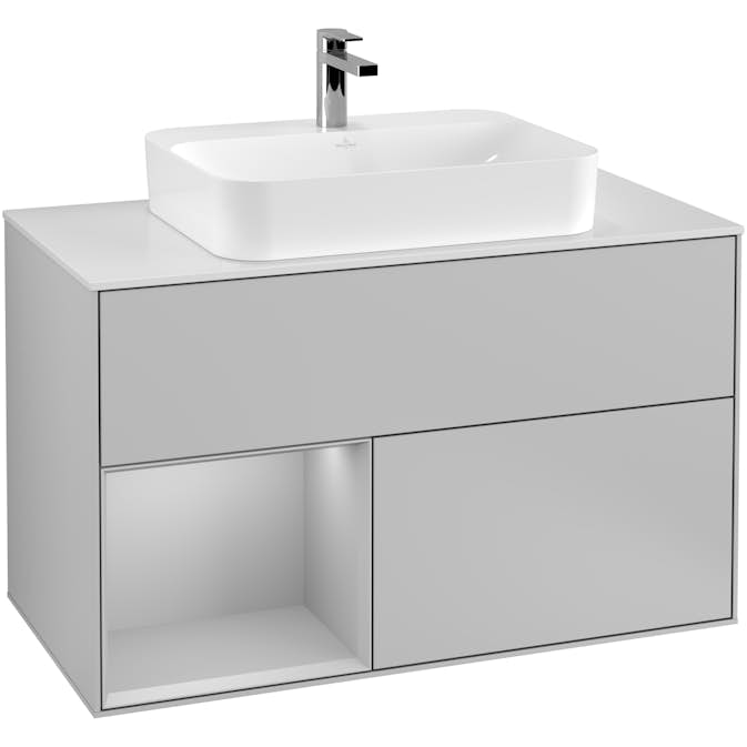 Tvättställsskåp Villeroy & Boch Finion med 2 Lådor Hylla och Bänkskiva för Ytmonterat Tvättställ