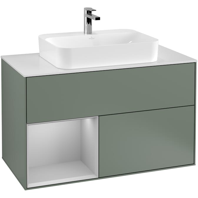 Tvättställsskåp Villeroy & Boch Finion med 2 Lådor Hylla och Bänkskiva för Ytmonterat Tvättställ