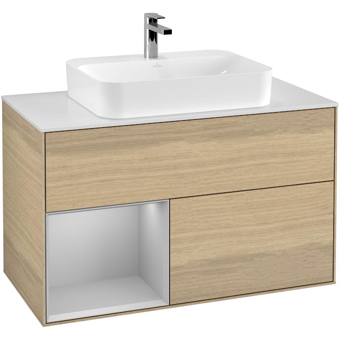 Tvättställsskåp Villeroy & Boch Finion med 2 Lådor Hylla och Bänkskiva för Ytmonterat Tvättställ