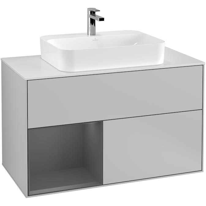 Tvättställsskåp Villeroy & Boch Finion med 2 Lådor Hylla och Bänkskiva för Ytmonterat Tvättställ
