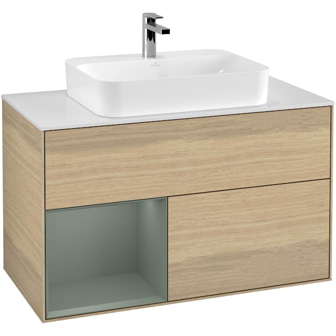 Tvättställsskåp Villeroy & Boch Finion med 2 Lådor Hylla och Bänkskiva för Ytmonterat Tvättställ