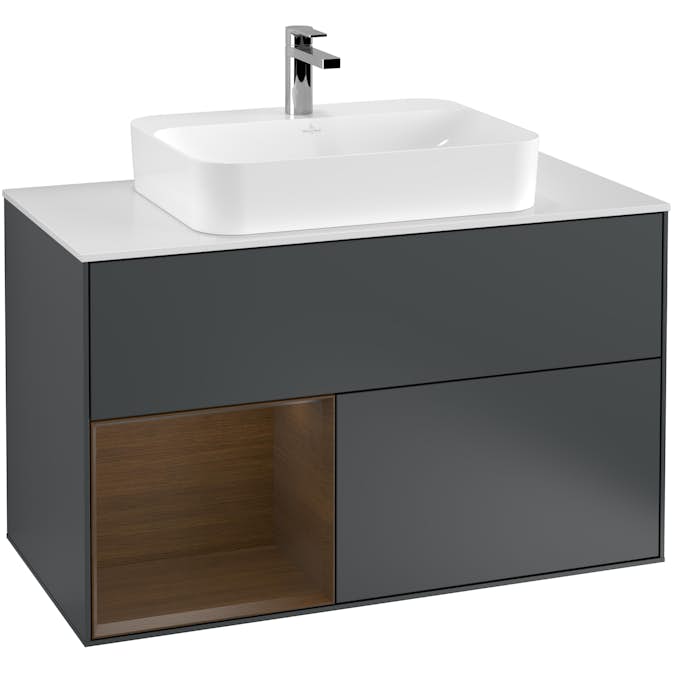 Tvättställsskåp Villeroy & Boch Finion med 2 Lådor Hylla och Bänkskiva för Ytmonterat Tvättställ