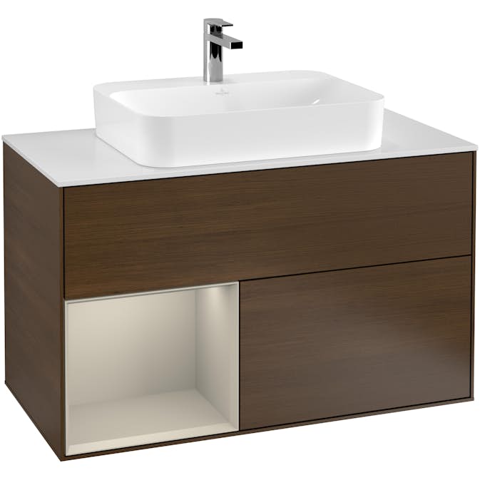 Tvättställsskåp Villeroy & Boch Finion med 2 Lådor Hylla och Bänkskiva för Ytmonterat Tvättställ