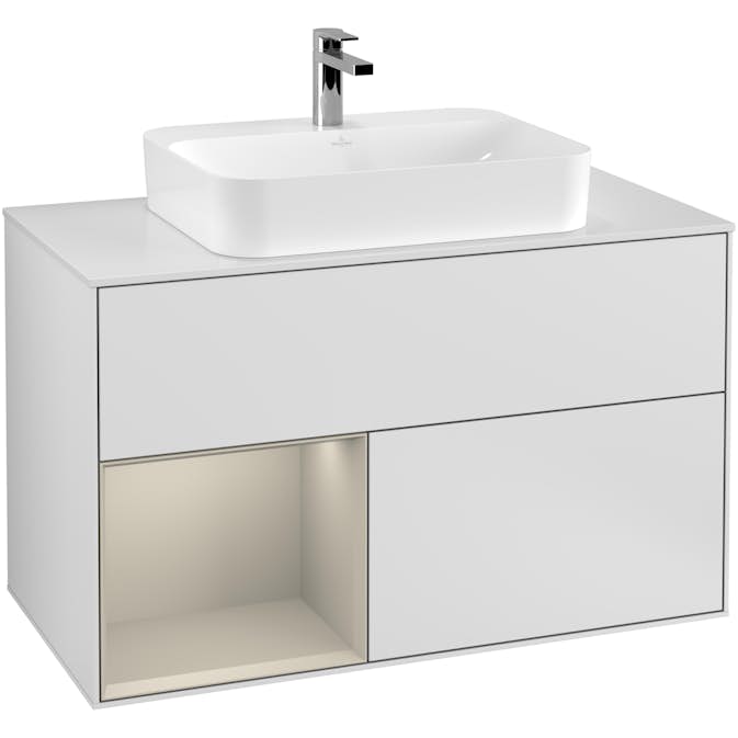 Tvättställsskåp Villeroy & Boch Finion med 2 Lådor Hylla och Bänkskiva för Ytmonterat Tvättställ