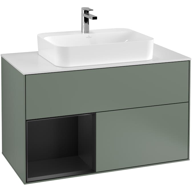 Tvättställsskåp Villeroy & Boch Finion med 2 Lådor Hylla och Bänkskiva för Ytmonterat Tvättställ