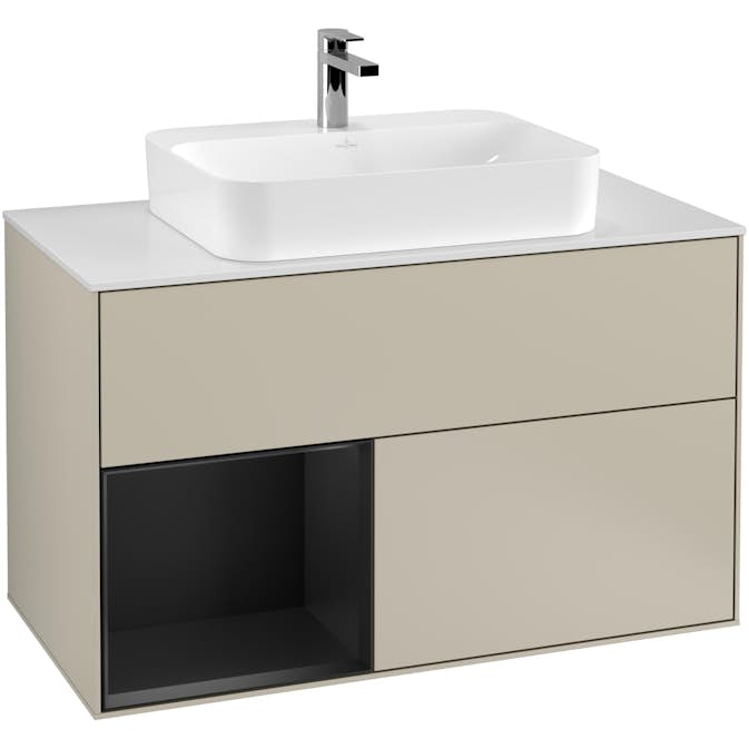 Tvättställsskåp Villeroy & Boch Finion med 2 Lådor Hylla och Bänkskiva för Ytmonterat Tvättställ