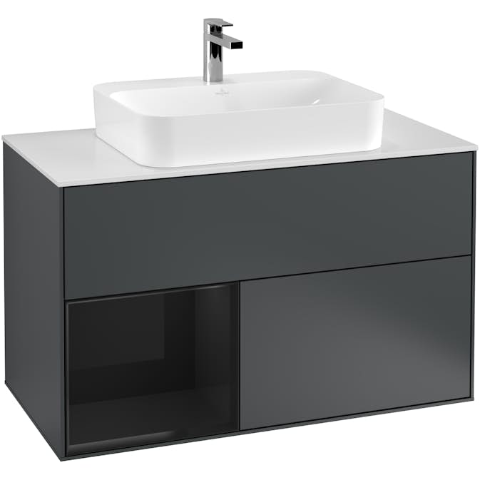 Tvättställsskåp Villeroy & Boch Finion med 2 Lådor Hylla och Bänkskiva för Ytmonterat Tvättställ