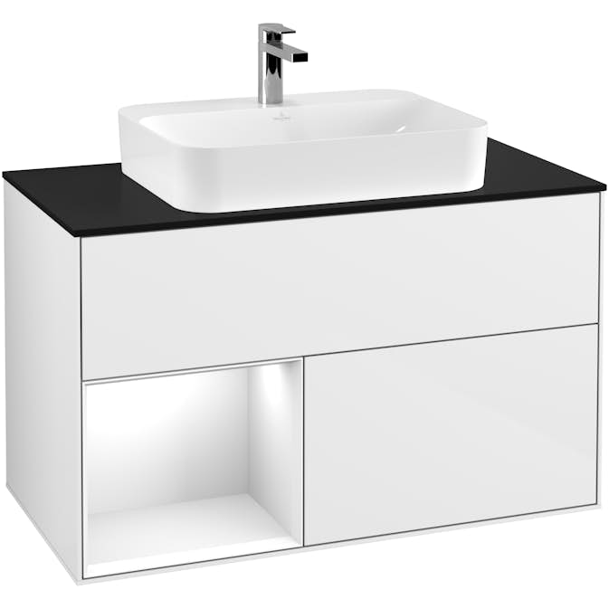 Tvättställsskåp Villeroy & Boch Finion med 2 Lådor Hylla och Bänkskiva för Ytmonterat Tvättställ