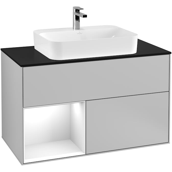 Tvättställsskåp Villeroy & Boch Finion med 2 Lådor Hylla och Bänkskiva för Ytmonterat Tvättställ