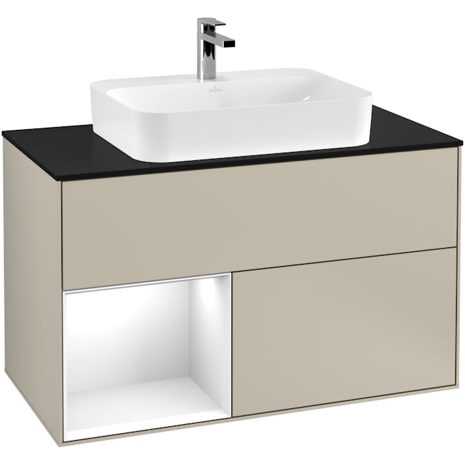 Tvättställsskåp Villeroy & Boch Finion med 2 Lådor Hylla och Bänkskiva för Ytmonterat Tvättställ