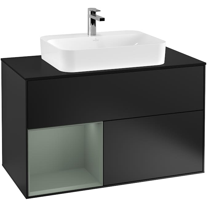 Tvättställsskåp Villeroy & Boch Finion med 2 Lådor Hylla och Bänkskiva för Ytmonterat Tvättställ