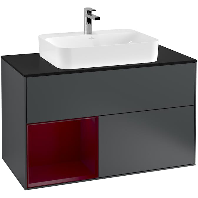 Tvättställsskåp Villeroy & Boch Finion med 2 Lådor Hylla och Bänkskiva för Ytmonterat Tvättställ