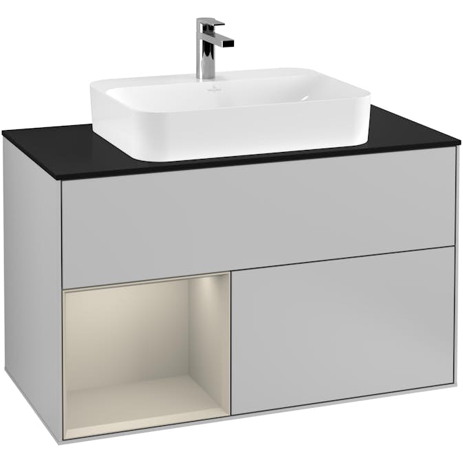 Tvättställsskåp Villeroy & Boch Finion med 2 Lådor Hylla och Bänkskiva för Ytmonterat Tvättställ