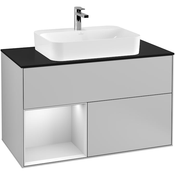 Tvättställsskåp Villeroy & Boch Finion med 2 Lådor Hylla och Bänkskiva för Ytmonterat Tvättställ