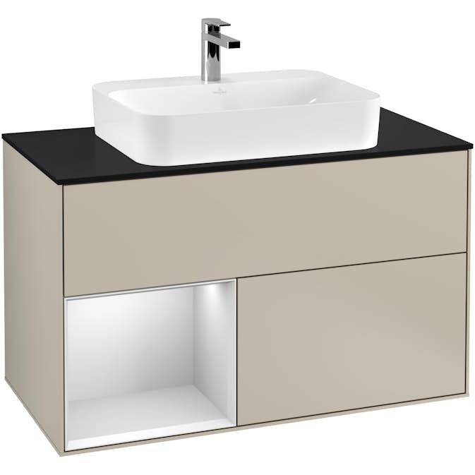 Tvättställsskåp Villeroy & Boch Finion med 2 Lådor Hylla och Bänkskiva för Ytmonterat Tvättställ