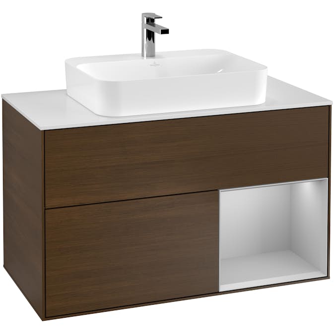 Tvättställsskåp Villeroy & Boch Finion med 2 Lådor Hylla och Bänkskiva för Ytmonterat Tvättställ