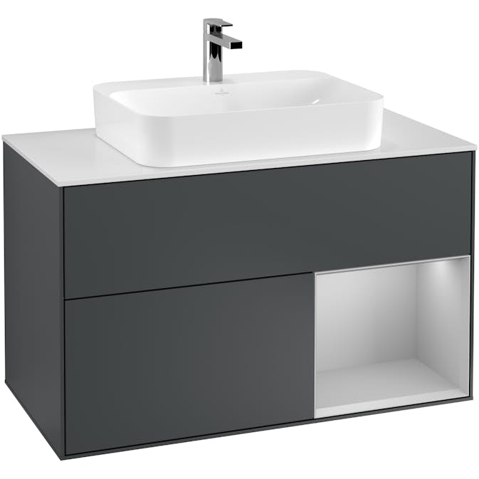 Tvättställsskåp Villeroy & Boch Finion med 2 Lådor Hylla och Bänkskiva för Ytmonterat Tvättställ