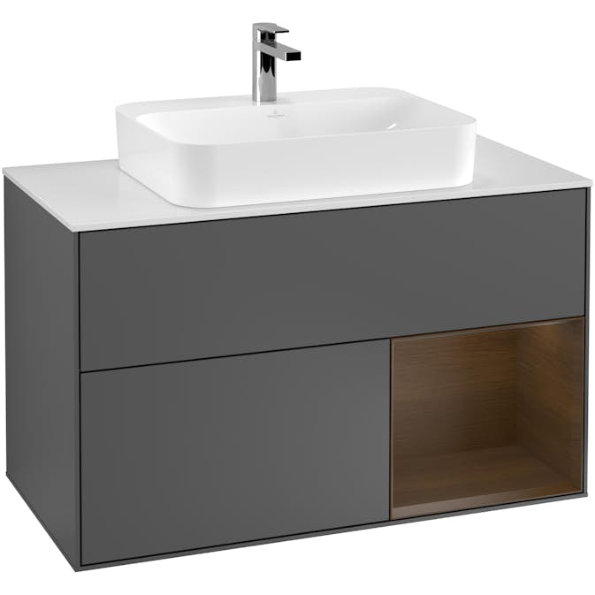 Tvättställsskåp Villeroy & Boch Finion med 2 Lådor Hylla och Bänkskiva för Ytmonterat Tvättställ