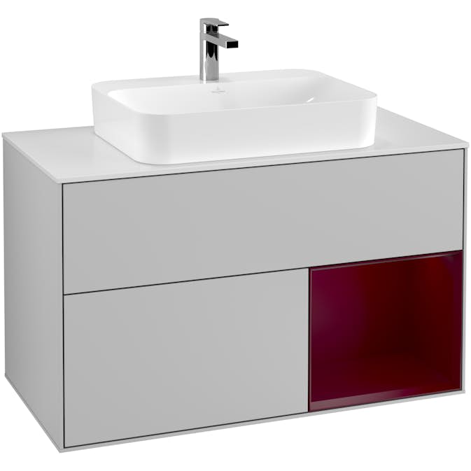 Tvättställsskåp Villeroy & Boch Finion med 2 Lådor Hylla och Bänkskiva för Ytmonterat Tvättställ