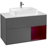 Tvättställsskåp Villeroy & Boch Finion med 2 Lådor Hylla och Bänkskiva för Ytmonterat Tvättställ