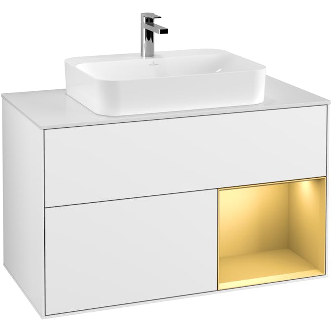 Tvättställsskåp Villeroy & Boch Finion med 2 Lådor Hylla och Bänkskiva för Ytmonterat Tvättställ