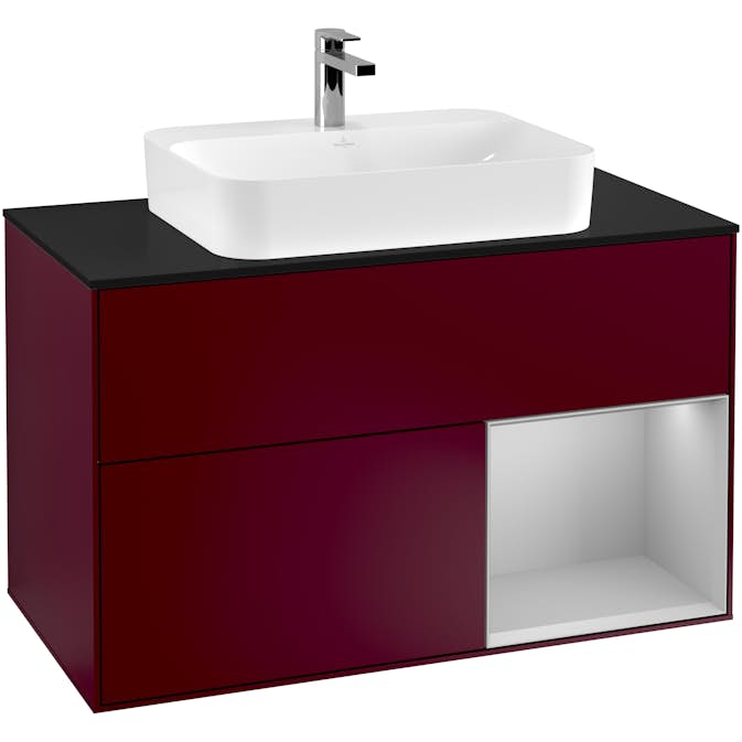 Tvättställsskåp Villeroy & Boch Finion med 2 Lådor Hylla och Bänkskiva för Ytmonterat Tvättställ