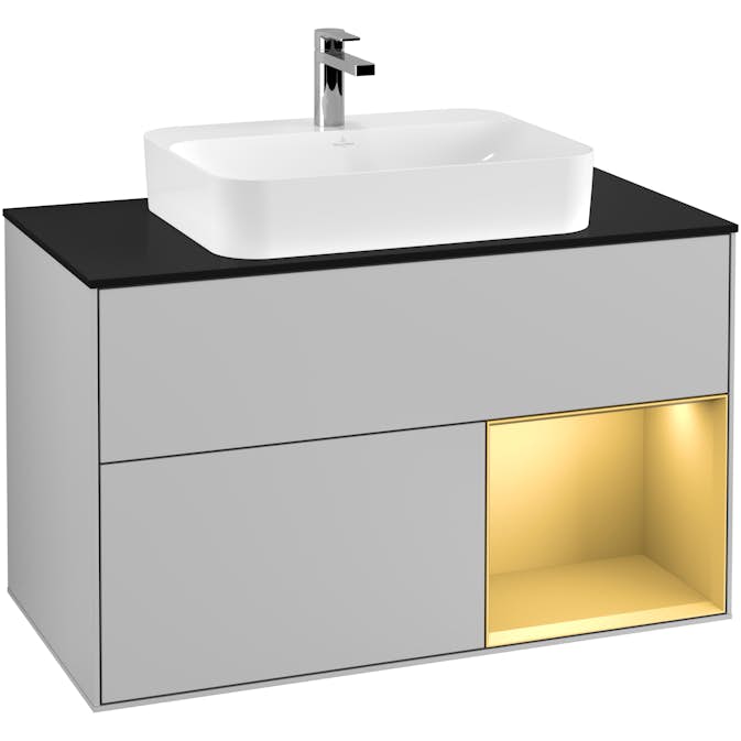Tvättställsskåp Villeroy & Boch Finion med 2 Lådor Hylla och Bänkskiva för Ytmonterat Tvättställ