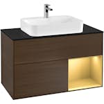 Tvättställsskåp Villeroy & Boch Finion med 2 Lådor Hylla och Bänkskiva för Ytmonterat Tvättställ