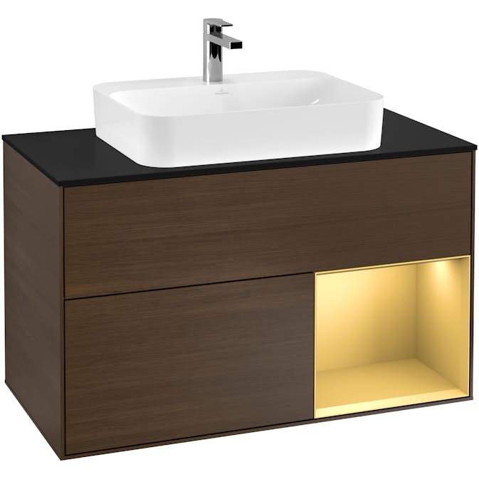 Tvättställsskåp Villeroy & Boch Finion med 2 Lådor Hylla och Bänkskiva för Ytmonterat Tvättställ