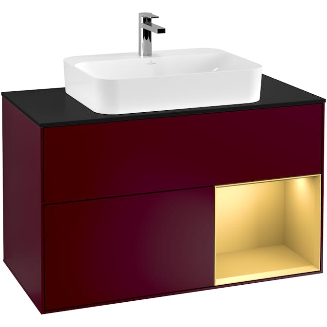 Tvättställsskåp Villeroy & Boch Finion med 2 Lådor Hylla och Bänkskiva för Ytmonterat Tvättställ