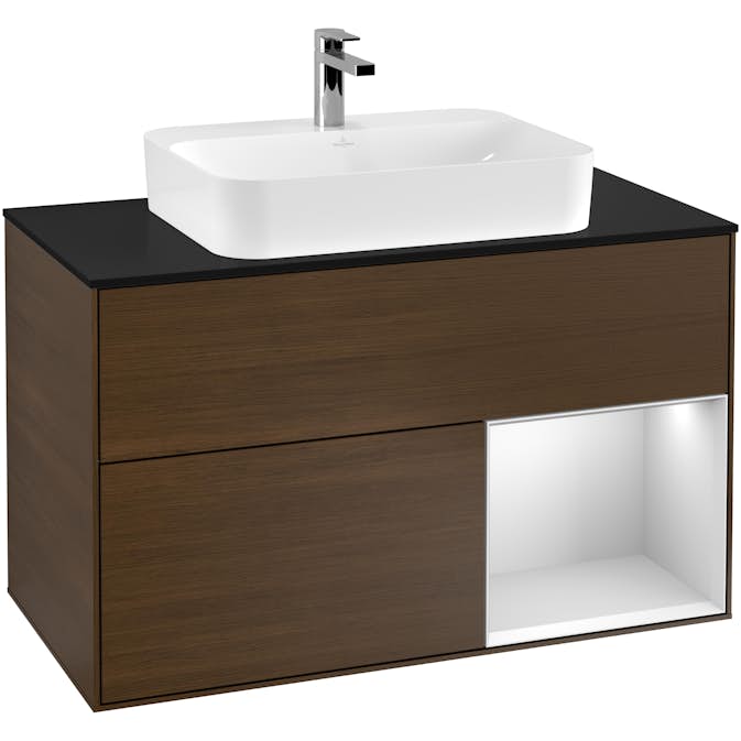 Tvättställsskåp Villeroy & Boch Finion med 2 Lådor Hylla och Bänkskiva för Ytmonterat Tvättställ