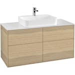 Tvättställsskåp Villeroy & Boch Finion med 4 Lådor och Bänkskiva för Ytmonterat Tvättställ