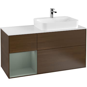 Tvättställsskåp Villeroy & Boch Finion med 3 Lådor Hylla och Bänkskiva för Ocentrerat Ytmonterat Tvättställ