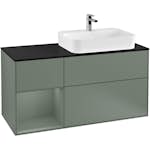 Tvättställsskåp Villeroy & Boch Finion med 3 Lådor Hylla och Bänkskiva för Ocentrerat Ytmonterat Tvättställ