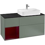 Tvättställsskåp Villeroy & Boch Finion med 3 Lådor Hylla och Bänkskiva för Ocentrerat Ytmonterat Tvättställ