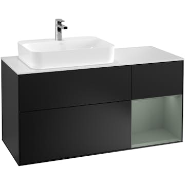 Tvättställsskåp Villeroy & Boch Finion med 3 Lådor Hylla och Bänkskiva för Ocentrerat Ytmonterat Tvättställ