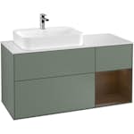 Tvättställsskåp Villeroy & Boch Finion med 3 Lådor Hylla och Bänkskiva för Ocentrerat Ytmonterat Tvättställ