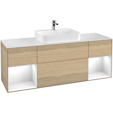Tvättställsskåp Villeroy & Boch Finion med Två Hyllor och Bänkskiva för Ytmonterat Tvättställ