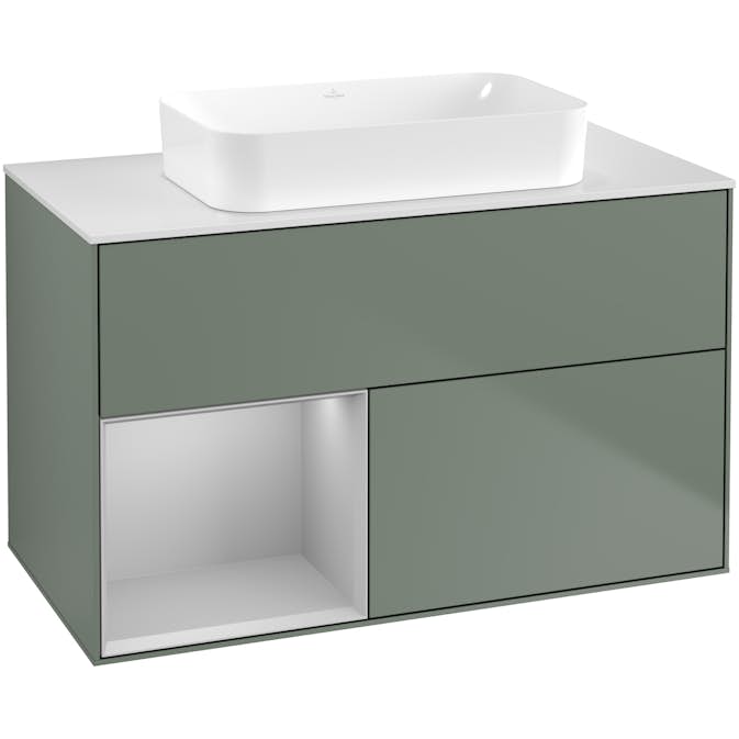 Tvättställsskåp Villeroy & Boch Finion med 2 Lådor Hylla och Bänkskiva för Fristående Tvättställ