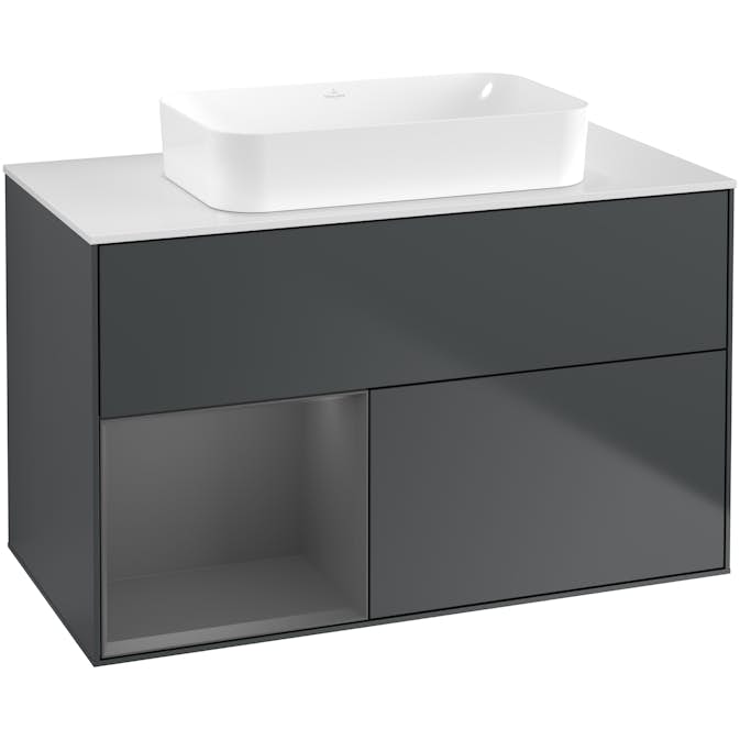 Tvättställsskåp Villeroy & Boch Finion med 2 Lådor Hylla och Bänkskiva för Fristående Tvättställ