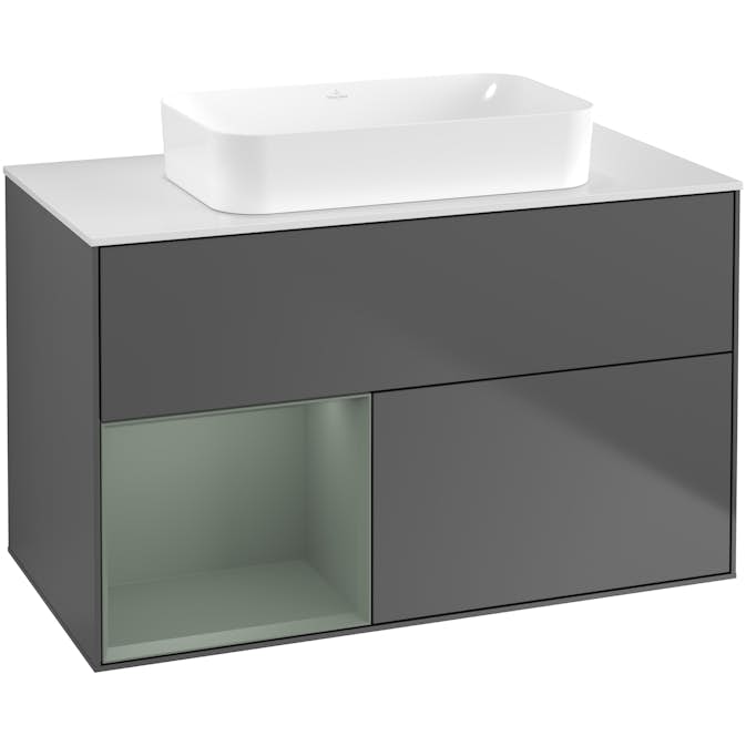 Tvättställsskåp Villeroy & Boch Finion med 2 Lådor Hylla och Bänkskiva för Fristående Tvättställ