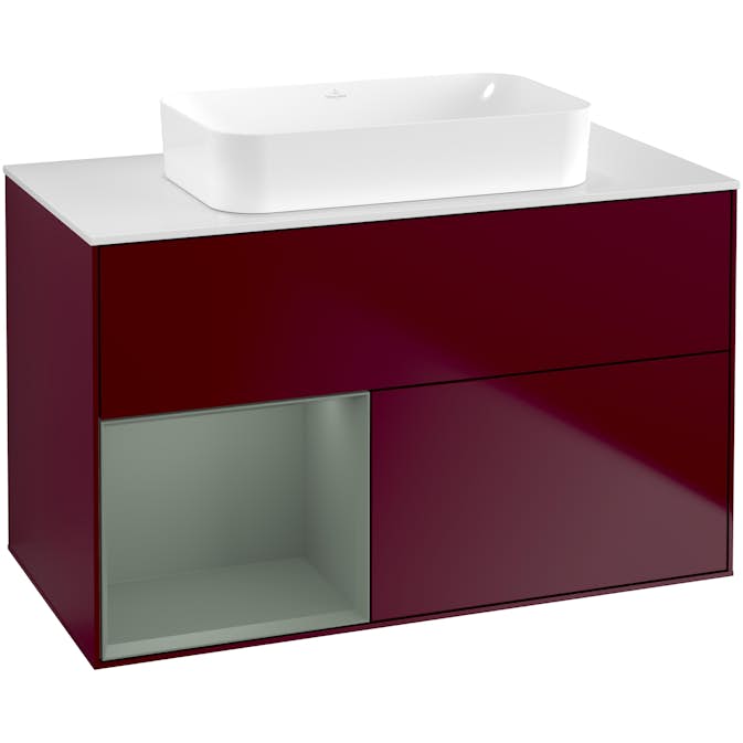 Tvättställsskåp Villeroy & Boch Finion med 2 Lådor Hylla och Bänkskiva för Fristående Tvättställ
