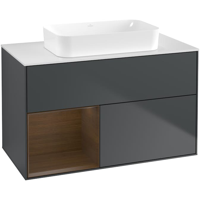 Tvättställsskåp Villeroy & Boch Finion med 2 Lådor Hylla och Bänkskiva för Fristående Tvättställ