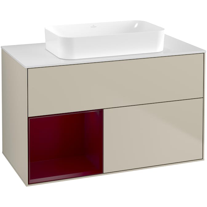 Tvättställsskåp Villeroy & Boch Finion med 2 Lådor Hylla och Bänkskiva för Fristående Tvättställ