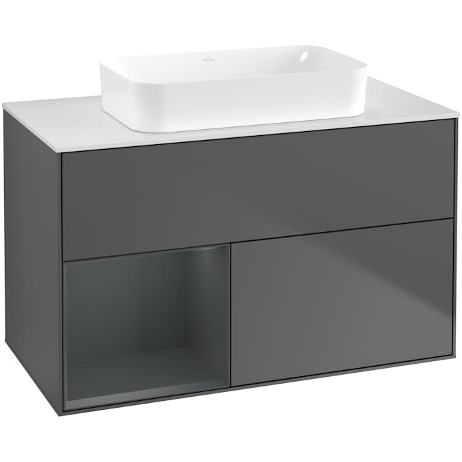 Tvättställsskåp Villeroy & Boch Finion med 2 Lådor Hylla och Bänkskiva för Fristående Tvättställ