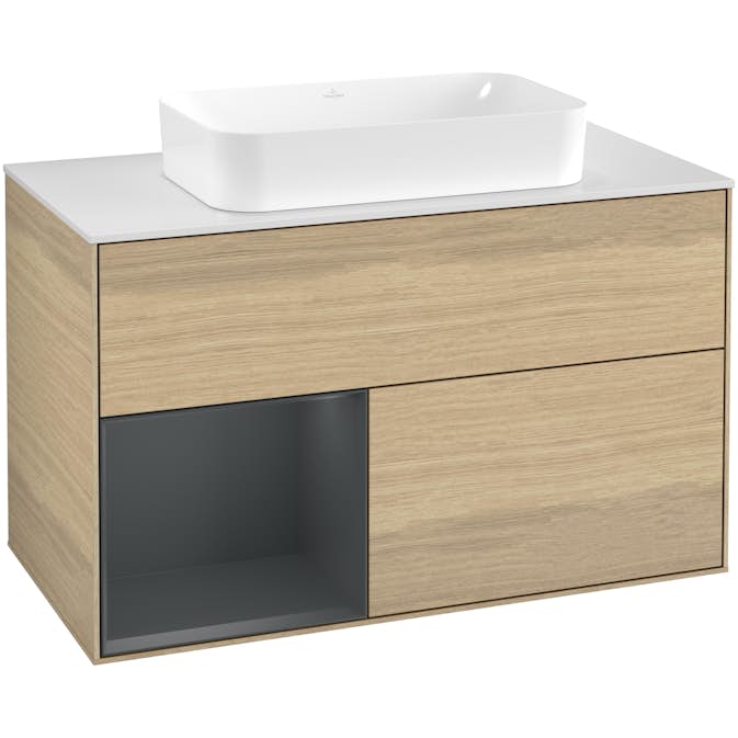 Tvättställsskåp Villeroy & Boch Finion med 2 Lådor Hylla och Bänkskiva för Fristående Tvättställ