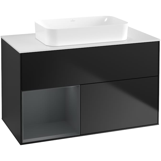 Tvättställsskåp Villeroy & Boch Finion med 2 Lådor Hylla och Bänkskiva för Fristående Tvättställ