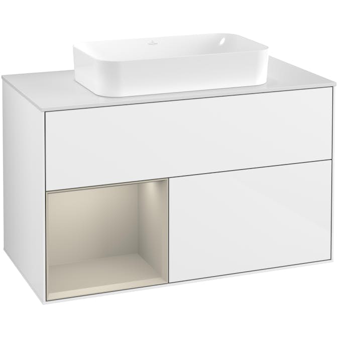 Tvättställsskåp Villeroy & Boch Finion med 2 Lådor Hylla och Bänkskiva för Fristående Tvättställ