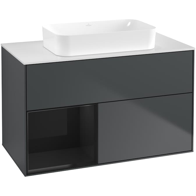 Tvättställsskåp Villeroy & Boch Finion med 2 Lådor Hylla och Bänkskiva för Fristående Tvättställ